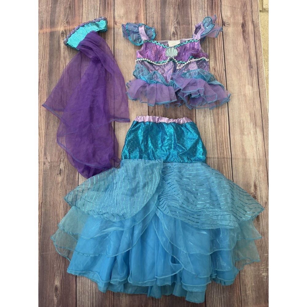 Teetot Co Mermaid Halloween Costume Glitter Sequin Sparkle Girl 3-4 Youth Child